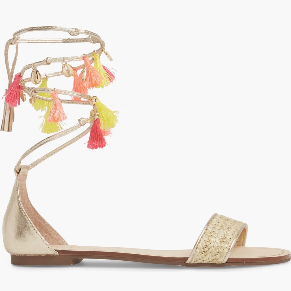 Lily Pulitzer Willa Tassel Ankle Wrap Sandal NEW - Picture 3 of 8